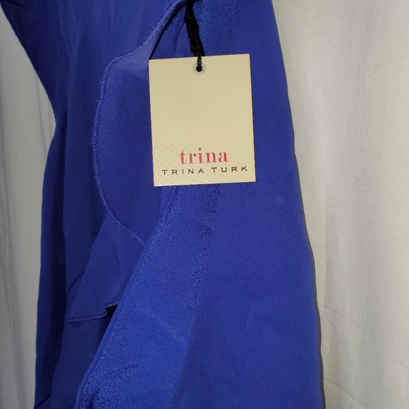 🆕 Trina Turk Avebury Cross Front Halter Style Ruffle Dress  NWT - Picture 5 of 7